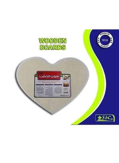 Hart wood board 18x22cm in a heart shape, ideal for crafts and decoration from Family Book Shop