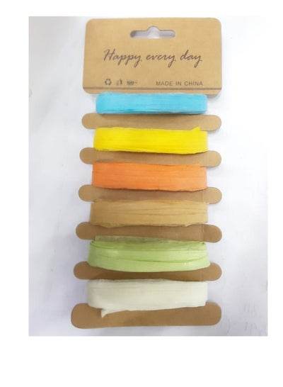 Jute Gift Wrapper Multi Color Paper Rebon - Family book shop