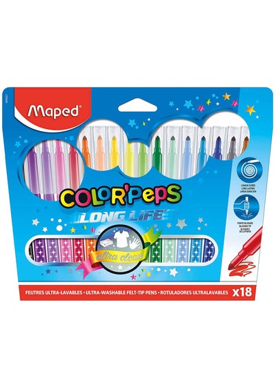 Long Life Felt Tip Colour Peps Pens Set Multicolour - Family book shop