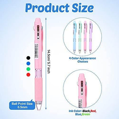 Multicolor Ballpoint Pen 4-in-1 Retractable Pens 0.7 mm - Family book shop
