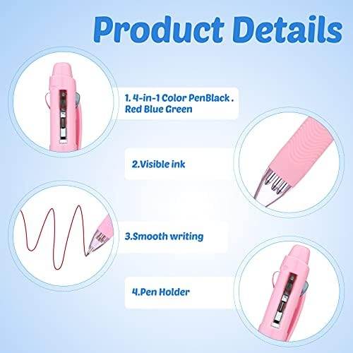 Multicolor Ballpoint Pen 4-in-1 Retractable Pens 0.7 mm - Family book shop
