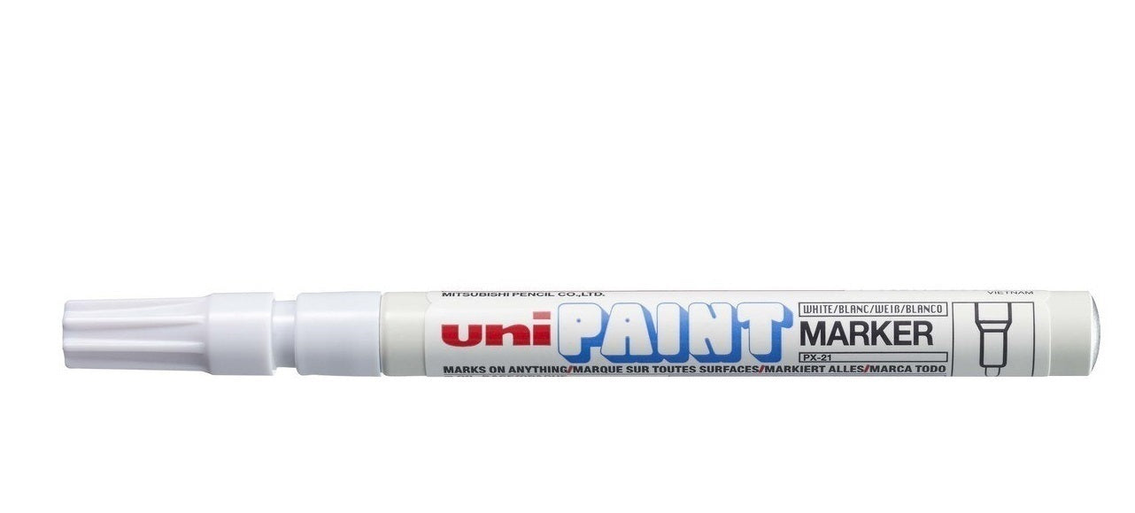 Paint Marker Uni PX21 White Box 12 Bullet Tip 1.2mm - Family book shop