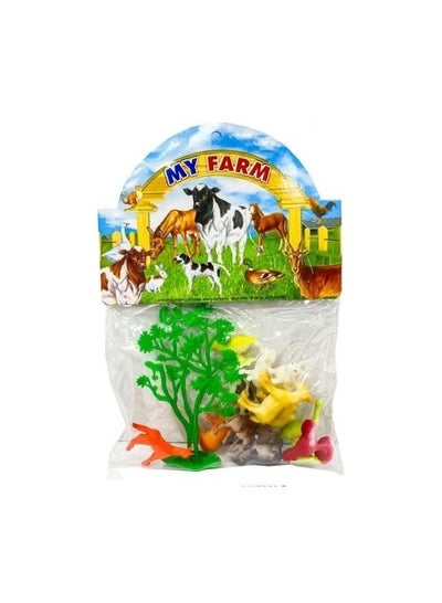 Plastic Farm Animals With 1 Tree Set - Family book shop