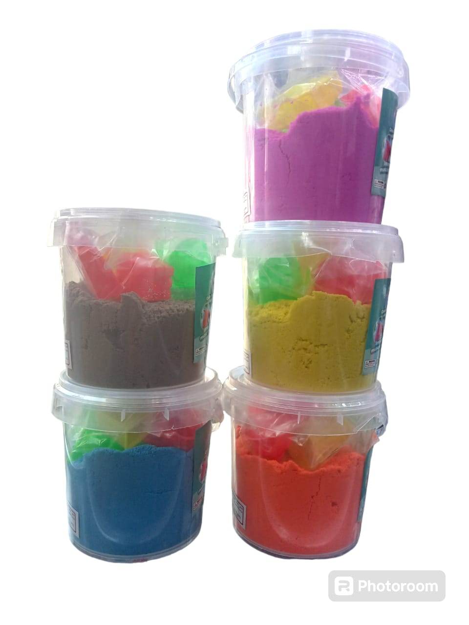 Play Sand Orange Color Space Sand Bucket Comes With Molds Non Sticky - Family book shop