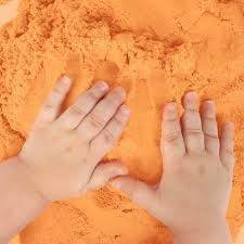 Play Sand Orange Color Space Sand Bucket Comes With Molds Non Sticky - Family book shop