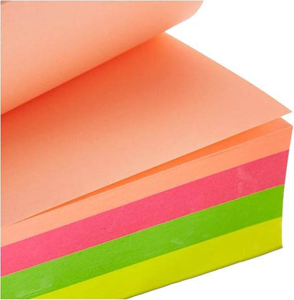 STICKY NOTES 75X75MM 5X80 ASSORTED NEON COLOR 400 SHEETS - Family book shop