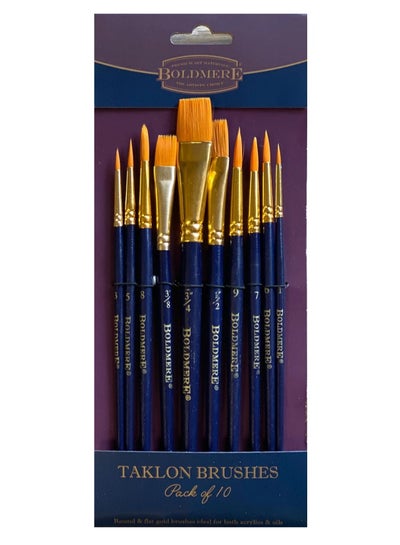 Set of 10 Taklon Artist Brushes - Family book shop