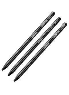 Woodless Pencil Set. Black Charcoal Pencil Soft Medium Hard - Family book shop