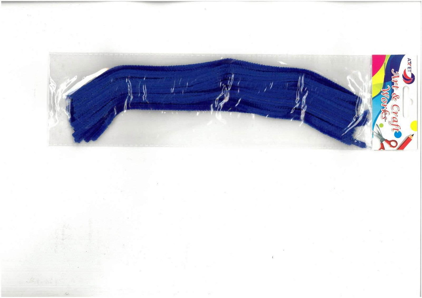 Colorful pipe cleaners for crafts, 50 pcs of chenille stems in vibrant blue for kids DIY projects