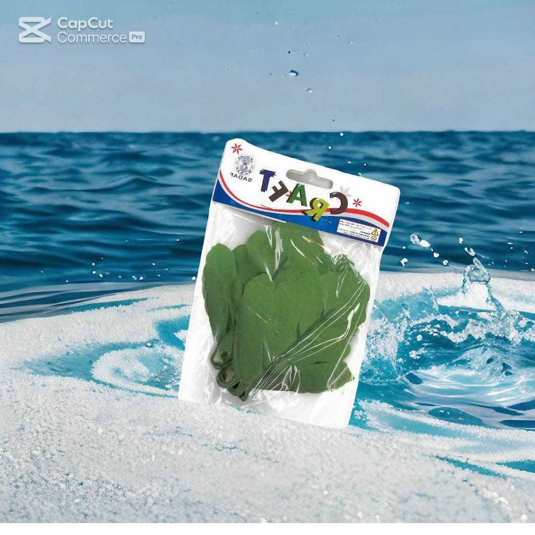 Sadaf craft leaves for scrapbooking, green foam leaves packed for DIY art projects