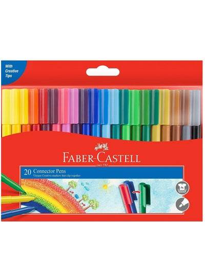 Connector felt pens set 20 colors by Faber-Castell in a vibrant assortment for creative projects