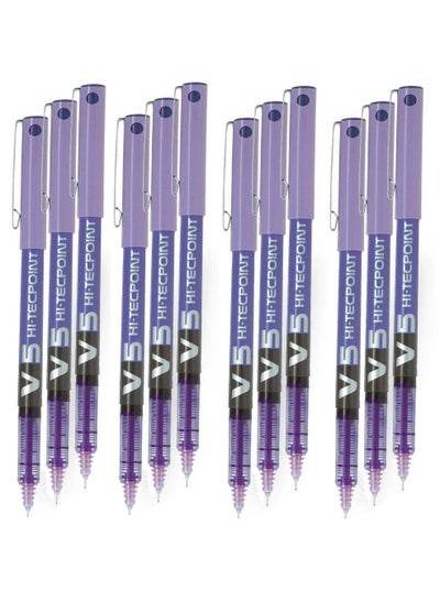 Pilot V5 Hi-Tecpoint pen set in purple, ideal for precise writing and everyday use