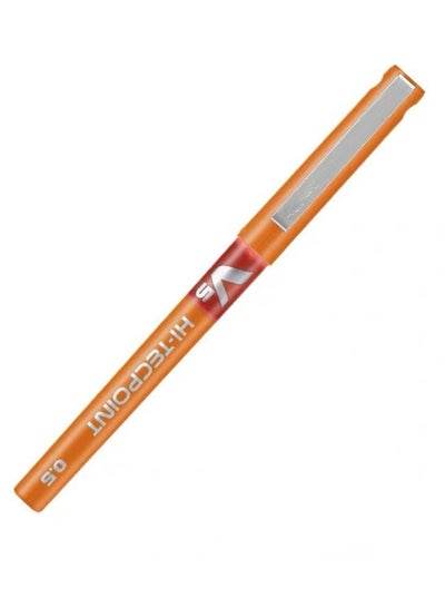 Pilot V5 Hi-Tecpoint rollerball pen in vibrant orange color for smooth, precise writing