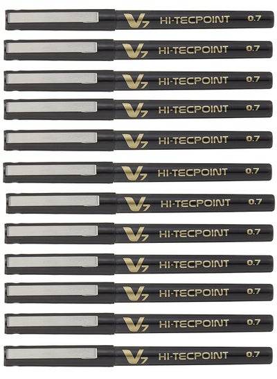 Pilot V7 rollerball pen black with precise 0.7mm tip for smooth and consistent writing
