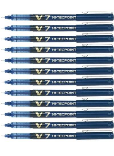 Pilot V7 rollerball pen blue pack with fine tip for smooth writing and precise lines