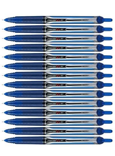 Precise V5 RT pens in blue featuring refillable and retractable liquid ink for smooth writing