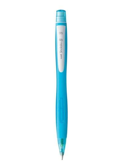Uni Mechanical Pencil in light blue with 0.5mm tip size, perfect for detailed writing. Uni mechanical 0.5mm pencil buy online.