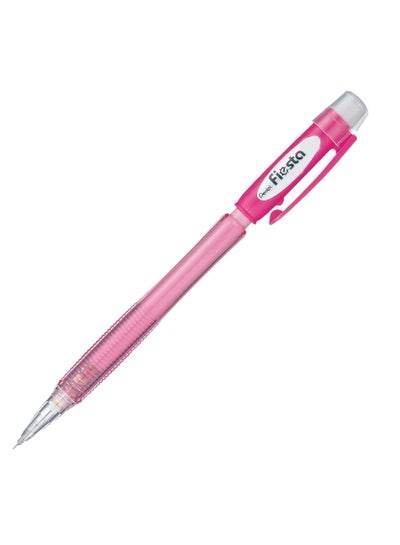 Fiesta pink mechanical pencil 0.7mm with transparent body and retractable design for precise writing
