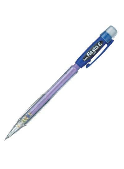 0.7mm mechanical pencil blue with clear barrel and retractable tip for precise writing