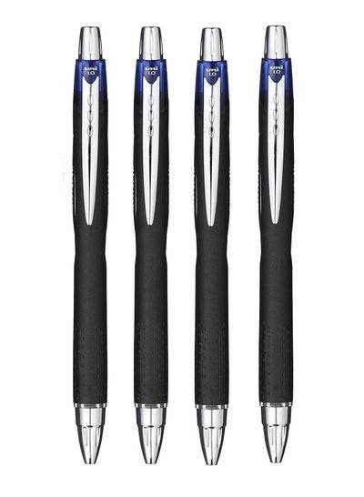 Set of four Jetstream RT blue pens with comfortable grip and smooth ink flow for everyday writing