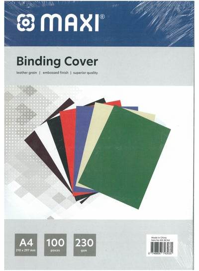 100-Piece A4 binding sheet covers in assorted colors with embossed finish for professional presentations