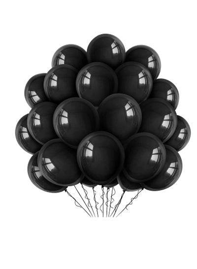 Pack of 50 black party helium balloons in black color for festive celebrations
