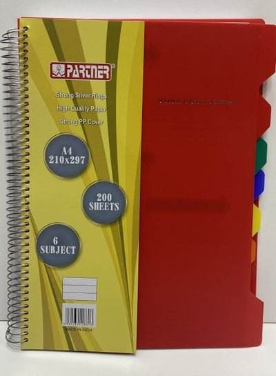 A4 notebook with strong silver rings and 200 sheets, featuring a colorful PP cover for durability