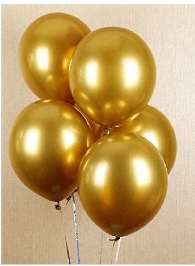 12 inch party balloons gold pack of 10 displayed in a festive arrangement