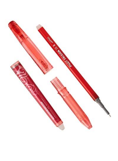 Pilot Frixion erasable pen red with various refills and cap designs for versatile writing
