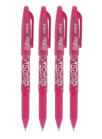 Set of four pink Pilot Frixion pen Sharjah with erasable ink and comfortable grip for easy writing