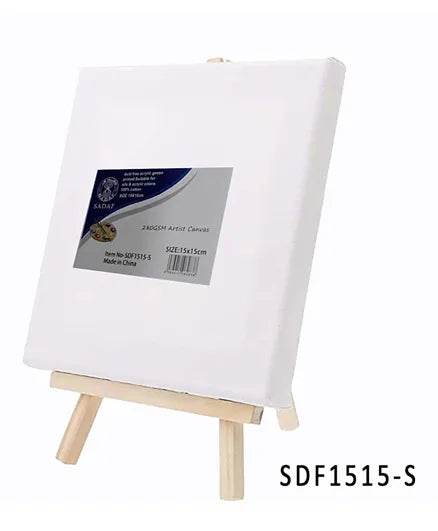 sadaf 280gsm canvas board with easel stand, 15 cm x 15 cm size - Family book shop