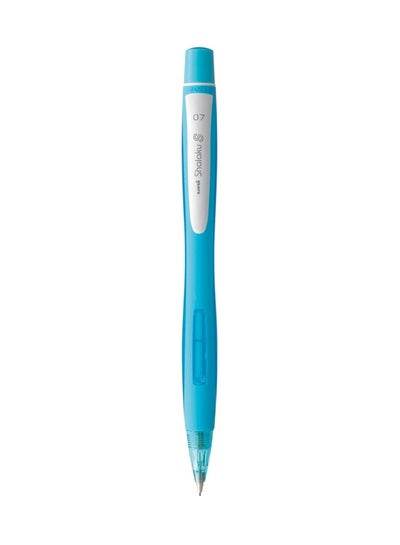 Blue mechanical pencil 0.7mm with ergonomic grip and retractable tip for smooth writing